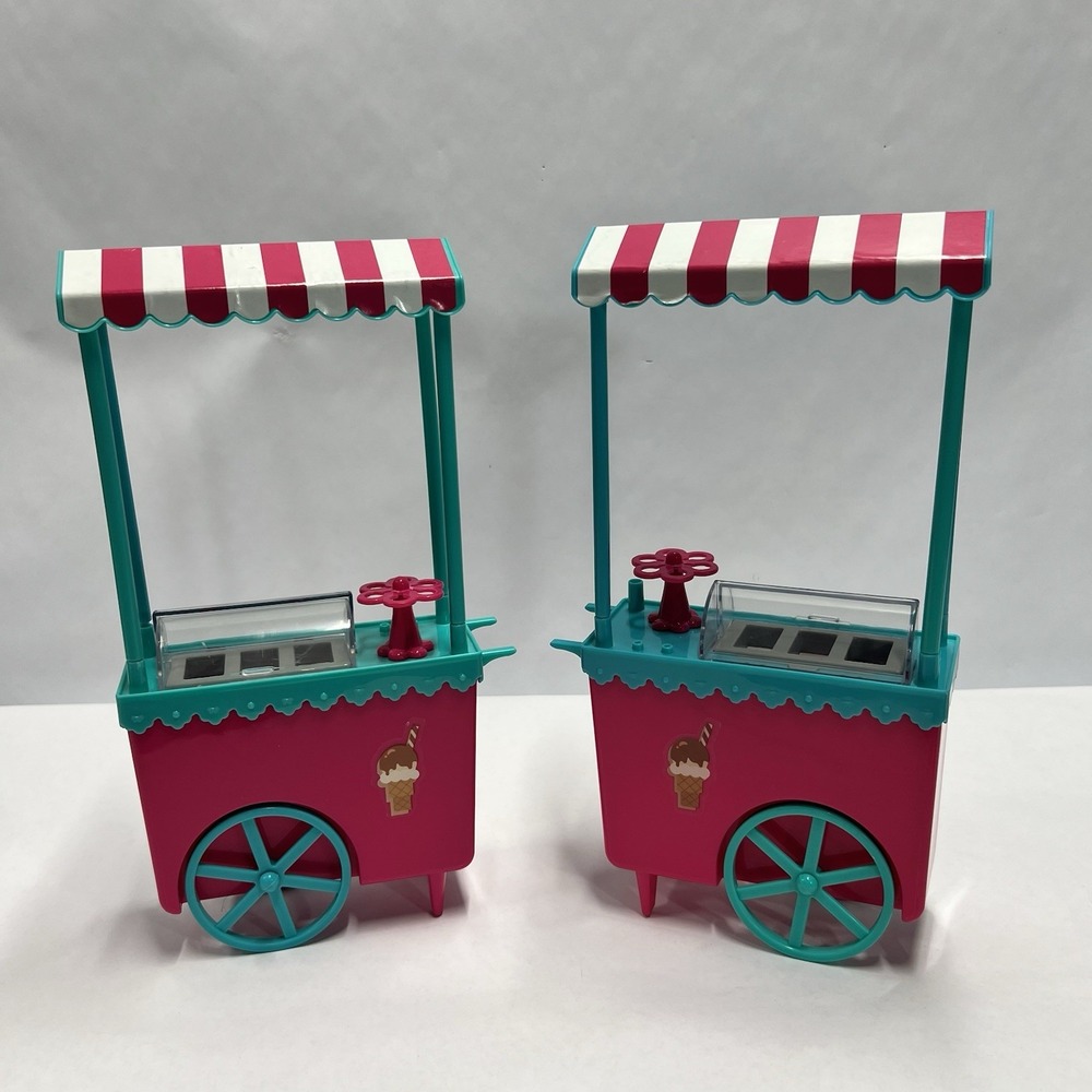 KID CONNECTION  Ice Cream Stand/Cart Play Set (Lot of 2) 11.5‎ x 5 inches